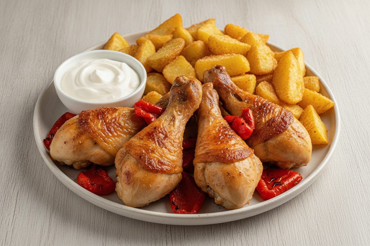 Airfryer Hähnchenkeulen mit knuspriger Kruste