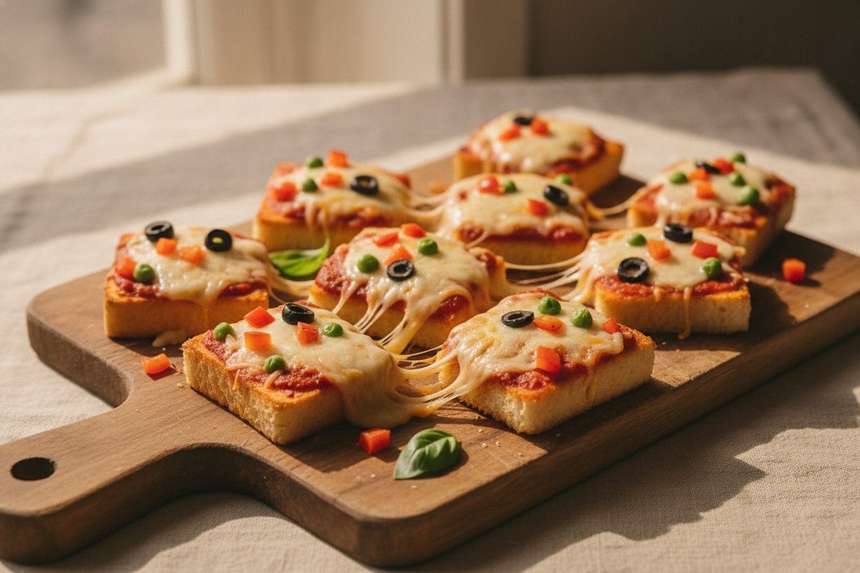 Schnelle Airfryer-Pizza auf Toastbrot