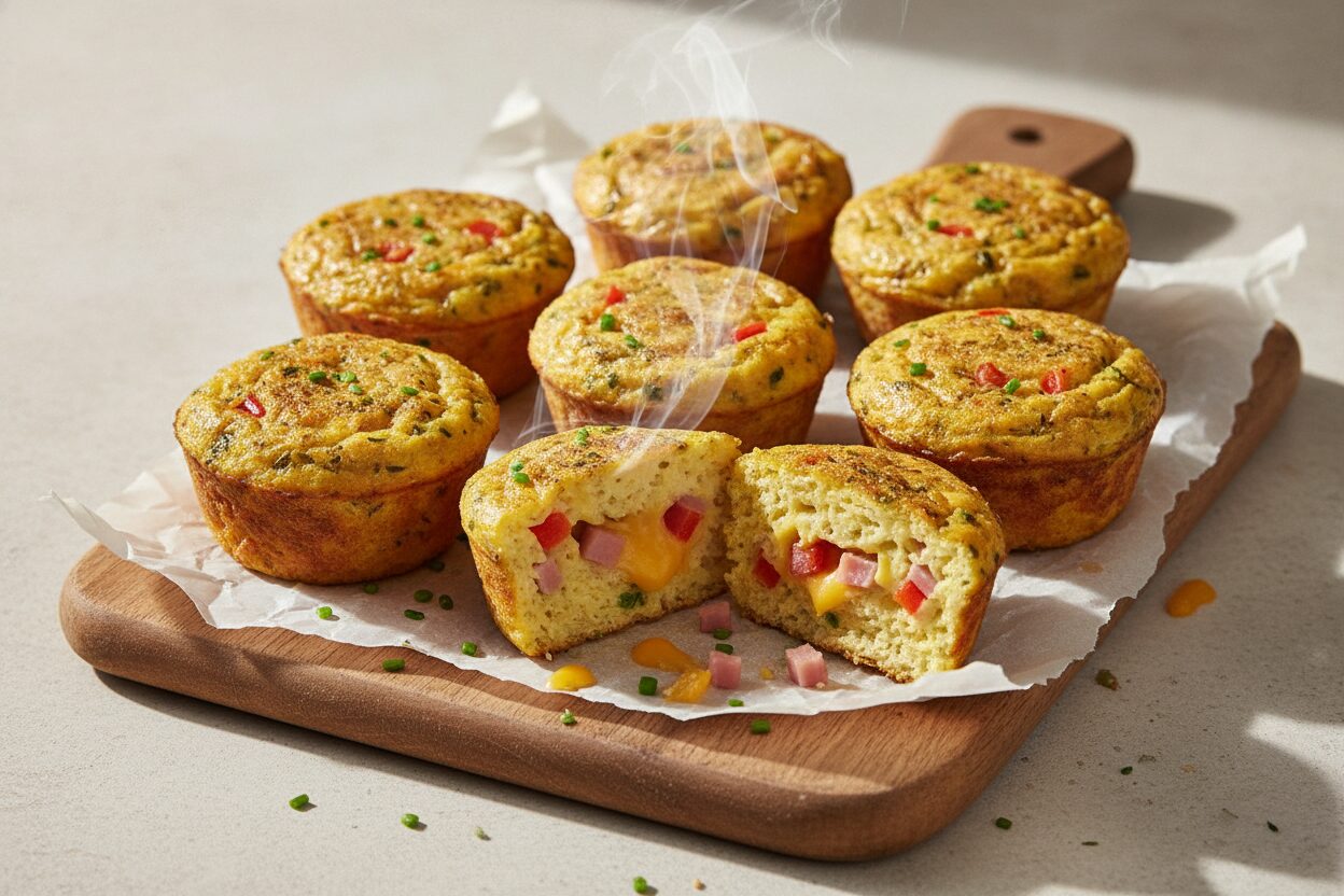 Airfryer-Schinken-Käse-Frühstücksmuffins