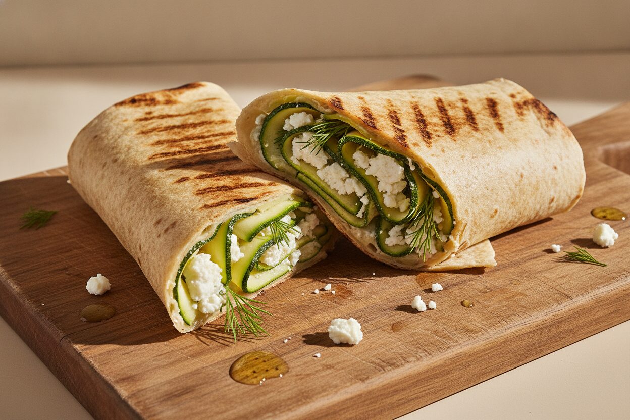 Airfryer Zucchini-Feta-Wrap