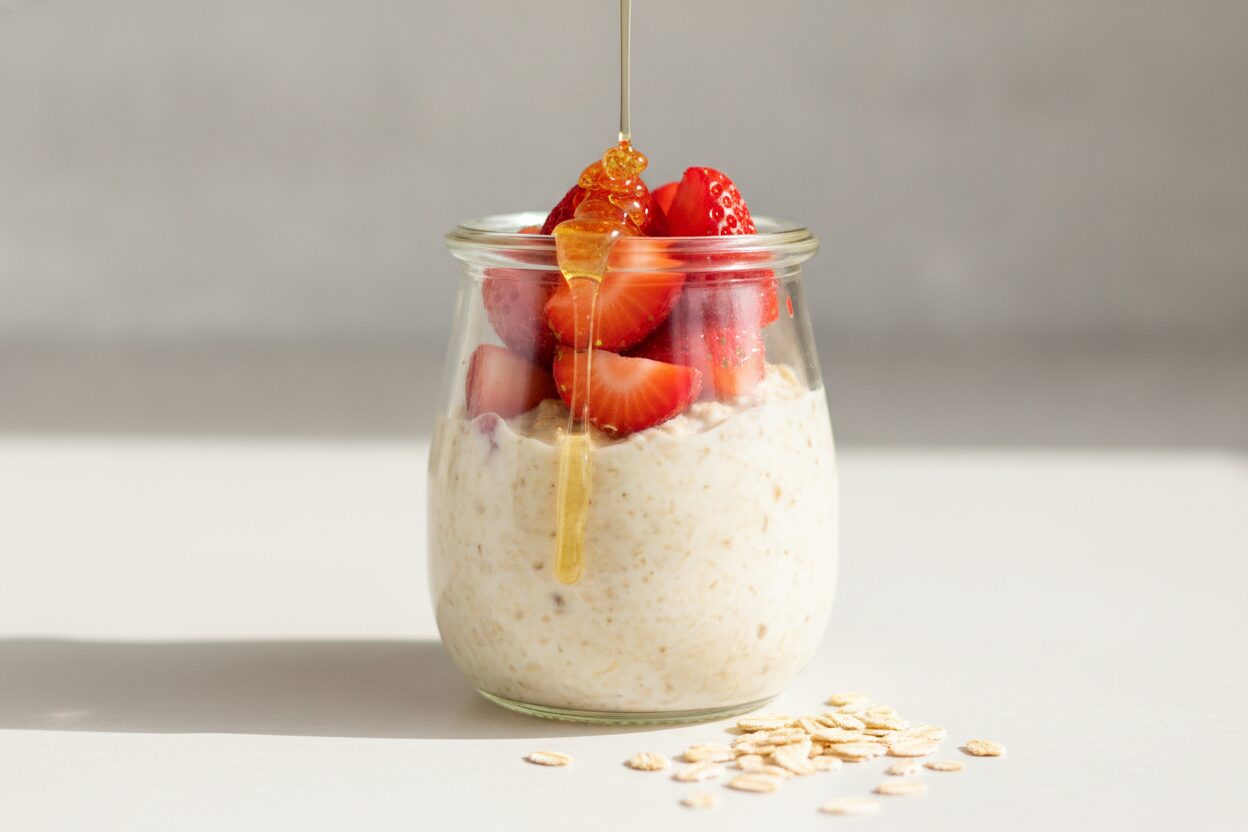 Erdbeer-Vanille-Overnight-Oats