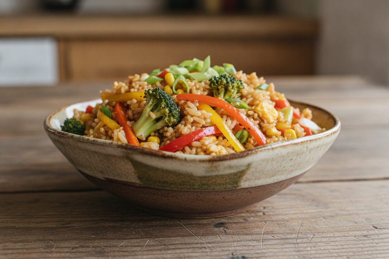Gebratener Gemüse-Reis aus dem Wok