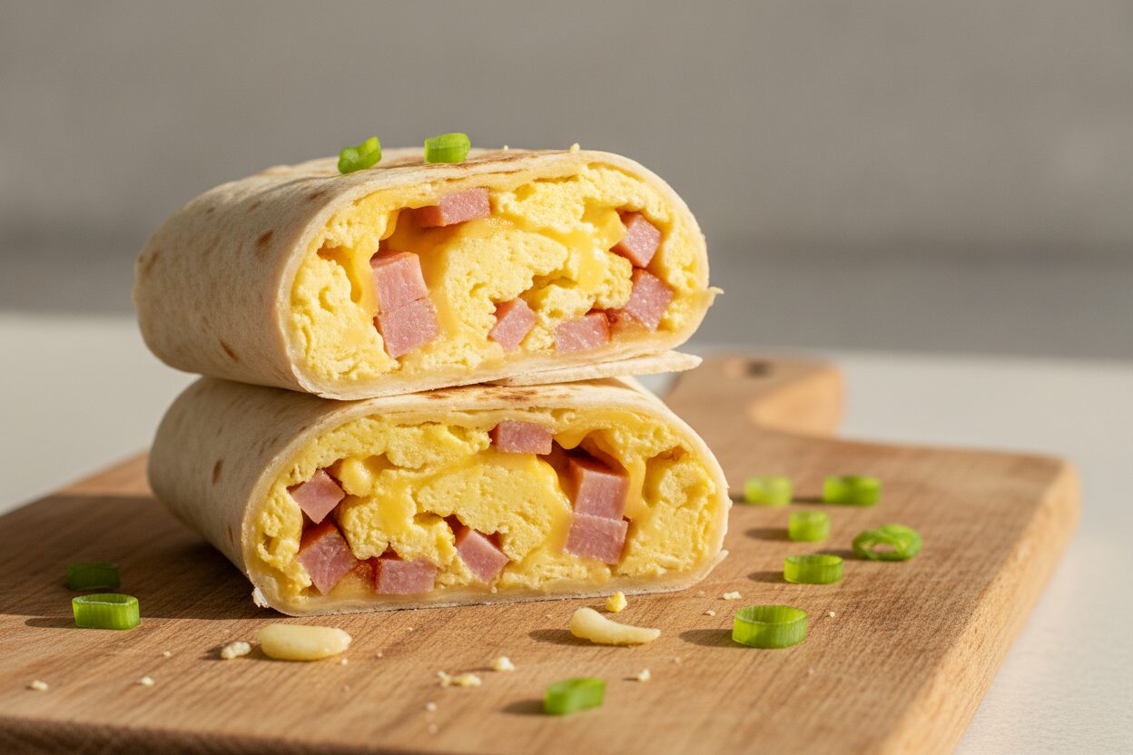 Herzhaftes Rührei-Wrap to go