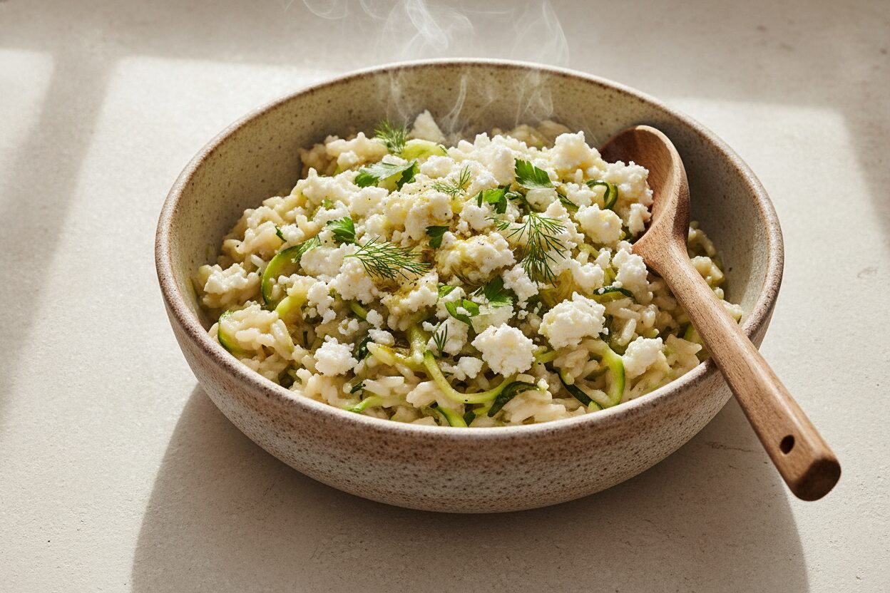 One-Pot-Zucchini-Reis mit Feta